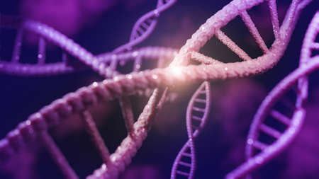 Concept of biochemistry with dna molecule.,3d model and illustration.の写真素材