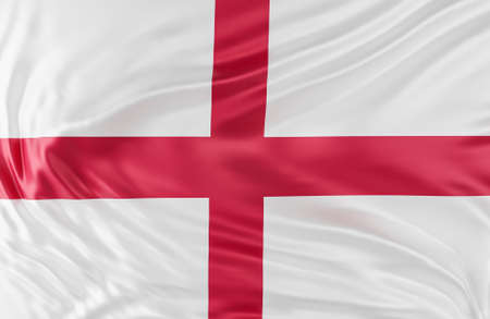 Beautiful England Flag Wave Close Up on banner background with copy space.,3d model and illustration.の写真素材