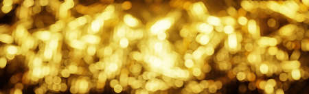 Golden bokeh shiny light sparkle glitter on black background. ,3D model and illustration.の写真素材
