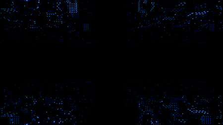 Abstract Blue lights glowing symbols Effect.Futuristic big data information.,3D model and illustration.の写真素材
