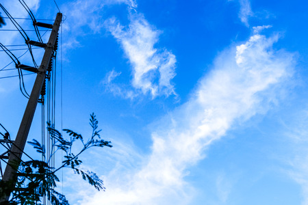 White clouds in the blue skyの写真素材