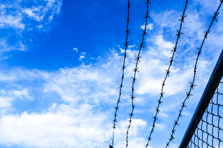 White clouds in the blue skyの写真素材