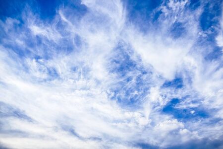White clouds in the blue sky