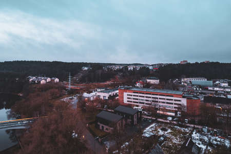 Aerial view of the city of Vilnius, Lithuania.の写真素材