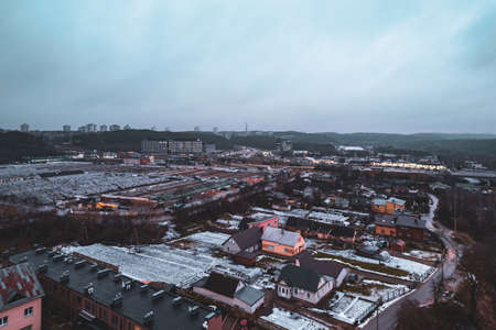 Panoramic view of the city of Vilnius, Lithuaniaの写真素材