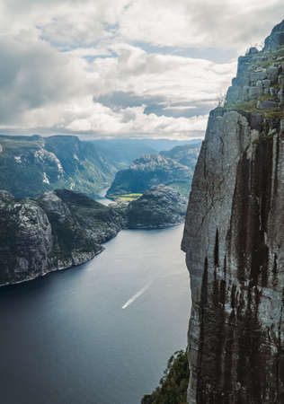 Aerial view of Aurlandsfjord in Norway Scandinavia Europeの写真素材
