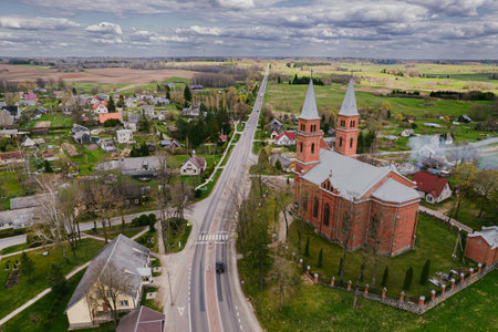top view of the church of eastern europeの写真素材