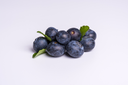 Blueberries on white backgroundの写真素材