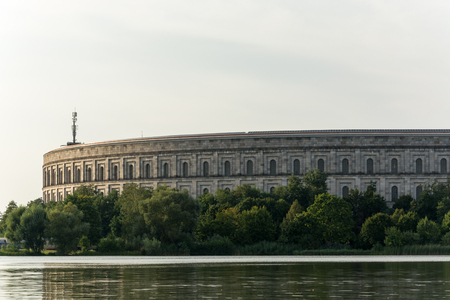 The "Kongresshalle" at the lake Dutzendteich in Nuremberg close upのeditorial素材