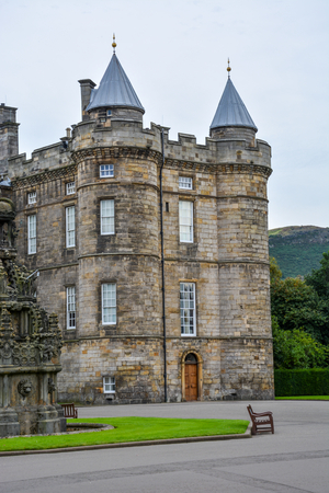 A building of the residence of the Queen in Scotland, Hollyroodhouse in Edinburghのeditorial素材