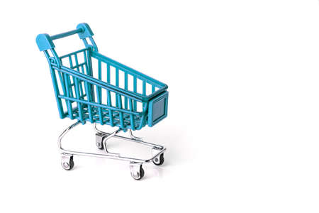 Shopping cart isolated on white background. shopping basket on white backgroundの写真素材