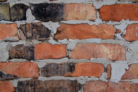 Old brick wall. Old texture of red bricksの写真素材