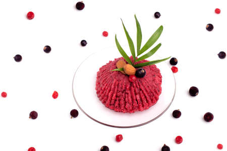 Berry dessert. Proper nutrition. Delicious dietary meals. Eat and lose weight. Background patternの写真素材