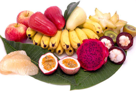 Fruit and leaves lie and wait when them will eatの写真素材