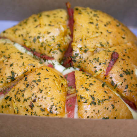 Korean Street Food Garlic Cheese Breadの写真素材