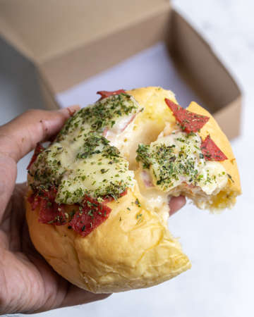 Korean Garlic Bread with Mozarella and Beef
