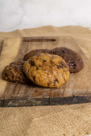 Fudgy Soft Baked Cookies in Rustic Decoration