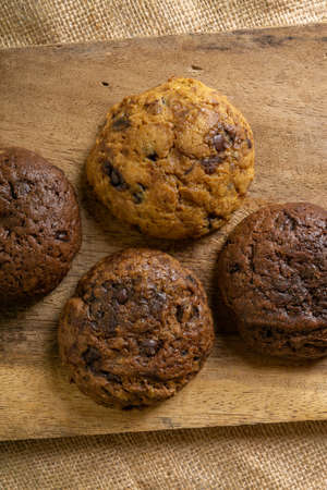 Soft Baked Cookies in RUstic Decoration Background