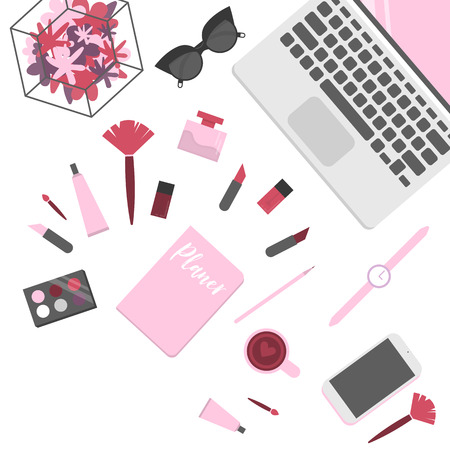 Workplace of make-up artistのイラスト素材