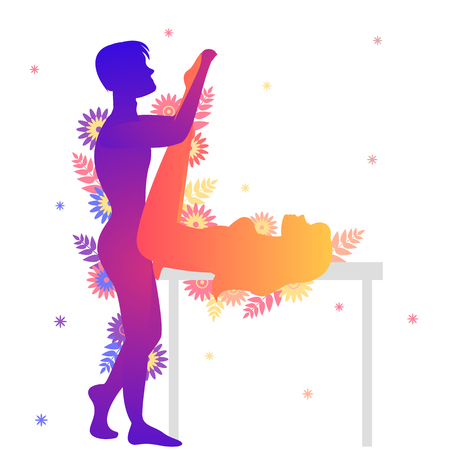 Kama sutra sexual pose The Mermaid.のイラスト素材