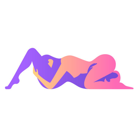 Lesbian kama sutra, sex positions for women, isolated on white backgroundのイラスト素材