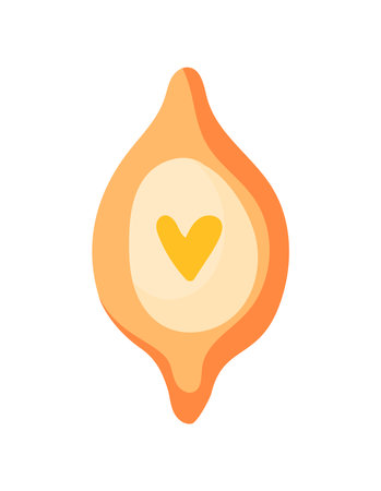Adjaruli, georgian dish Adjarian khachapuri with heart-shaped yolk in flat style. Vector illustrationのイラスト素材