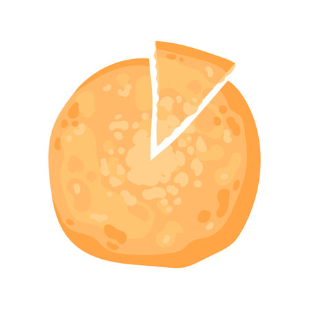 Imereti or Mingrelian khachapuri, georgian traditional dish in flat style. Vector illustrationのイラスト素材