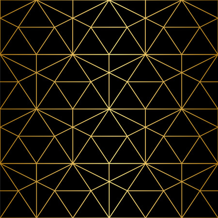 Golden texture.Seamless geometric pattern. Geometric pattern on a black background.のイラスト素材