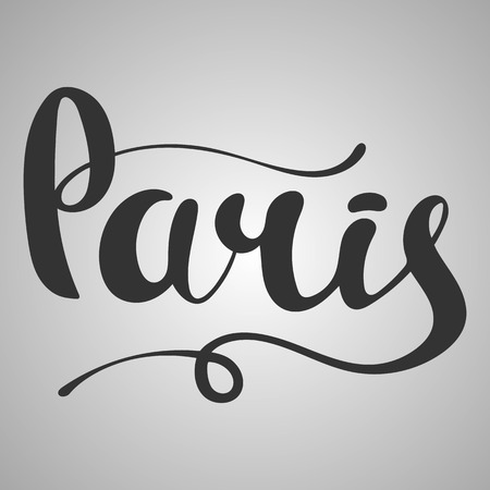 Paris lettering. Hand written Paris. Modern hand lettering. Vector Illustration.のイラスト素材