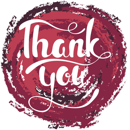 Thank you lettering. Hand written Thank you poster. Modern hand lettering. Modern Calligraphy. Vector illustrationのイラスト素材