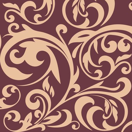 Vintage pattern with floral design. Wallpaper Baroque. Beautiful pattern. Vector Illustration.のイラスト素材