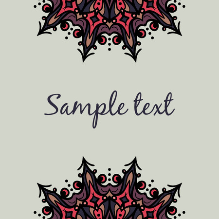 Abstract frame with a circular design. Vintage border. Abstract Design. Beautiful pattern. Vector illustration.のイラスト素材