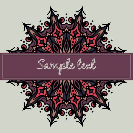 Abstract frame with a circular design. Vintage border. Abstract Design. Beautiful pattern. Vector illustration.のイラスト素材