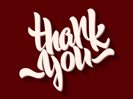 Thank you lettering. Hand written Thank you poster. Modern hand lettering.  Hand drawn vector  calligraphyのイラスト素材