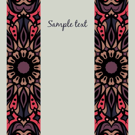 Abstract frame with a circular design. Vintage border. Abstract Design. Beautiful pattern. Vector illustration.のイラスト素材
