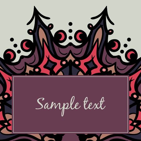 Abstract frame with a circular design. Vintage border. Abstract Design. Beautiful pattern. Vector illustration.のイラスト素材