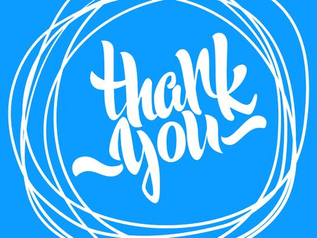 Thank you lettering. Hand written Thank you poster. Modern hand lettering.  Hand drawn vector  calligraphyのイラスト素材