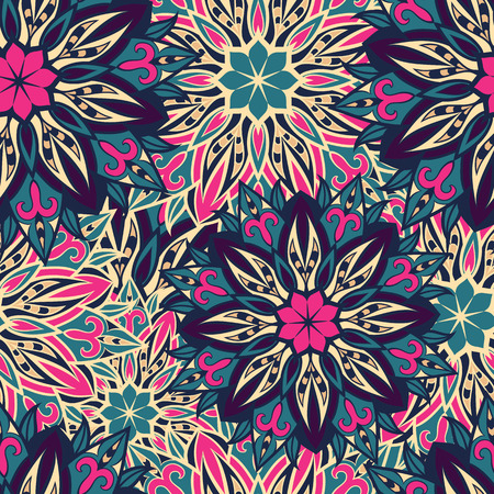 Seamless round ornament pattern. Seamless mandala patternのイラスト素材