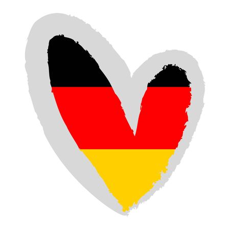 German flag. Vector Illustration. Flag of Germany in the form of heart.のイラスト素材