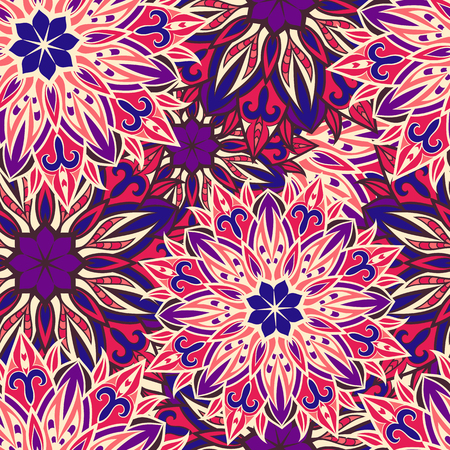 Seamless round ornament pattern. Islam, Arabic, Indian, ottoman motifs. Seamless mandala patternのイラスト素材