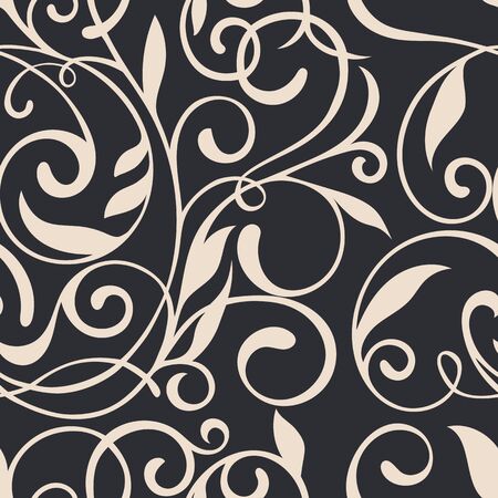 Seamless pattern with leaves. Floral seamless pattern. Vector background. Vintage pattern. Beautiful floral  pattern. Vector.のイラスト素材