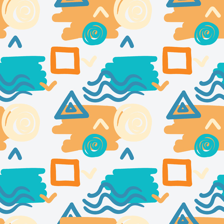 Abstract seamless pattern. Colorful decorative background for print. Geometric doodle elementsのイラスト素材
