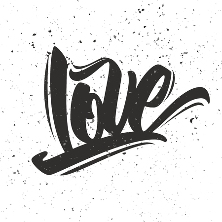 Love lettering. Modern Valentine's Day calligraphy text. Vector illustration.のイラスト素材