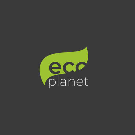 ECO planet icon with green leaves. Natural, eco.のイラスト素材