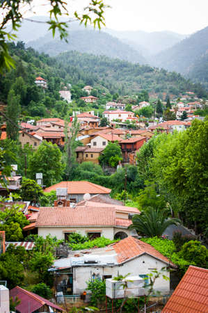 Many old houses of the Kakopetria village.Cyprusの写真素材