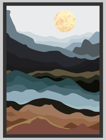 Abstract mountain landscape, natural landscape background.のイラスト素材