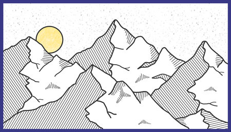 abstract mountain painting, Abstract background, Premium Vectorのイラスト素材