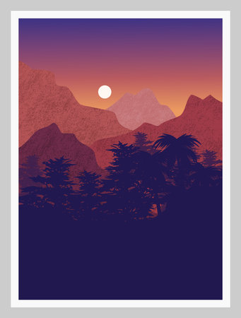 Abstract mountain landscape, natural landscape background.のイラスト素材