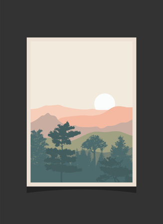 Abstract mountain painting, Abstract background, Premium Vectorのイラスト素材