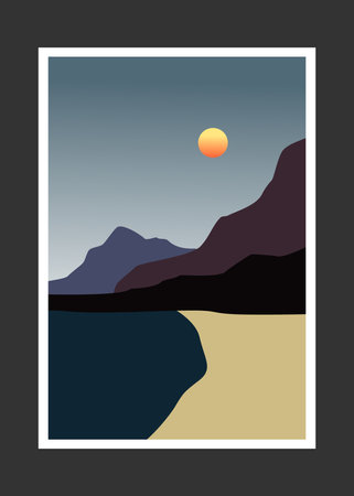 abstract mountain painting, Abstract background, Premium Vectorのイラスト素材